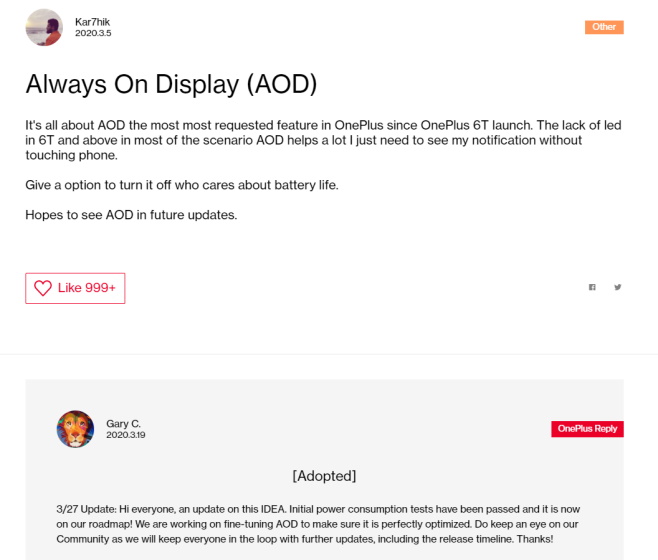 Always on Display - OnePlus