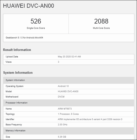 Gizemli Bir Huawei Modeli, Geekbench Veritabanında Ortaya Çıktı!