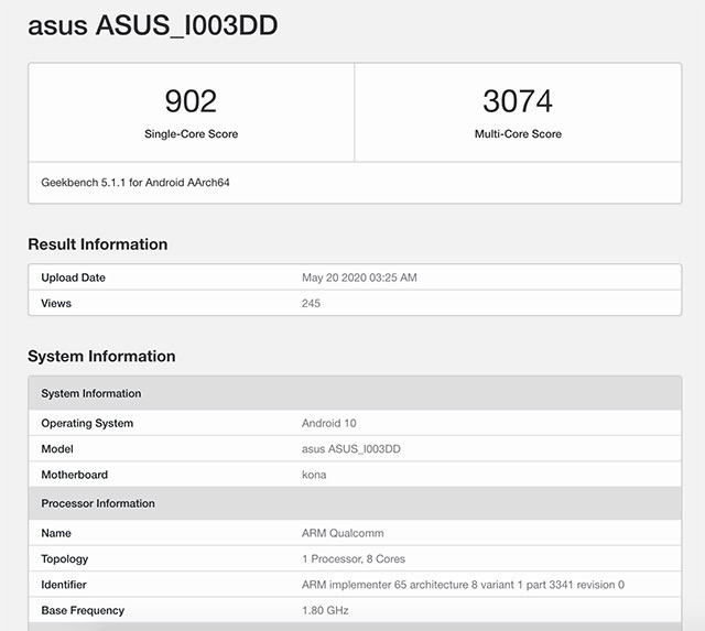 Asus ROG Phone 3 Modeli, Geekbench ve WiFi Alliance'da Ortaya Çıktı!