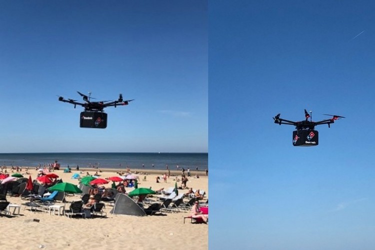 Domino's Pizza, Plajda Pizza Ulaştırmak İçin Drone Kullanıyor