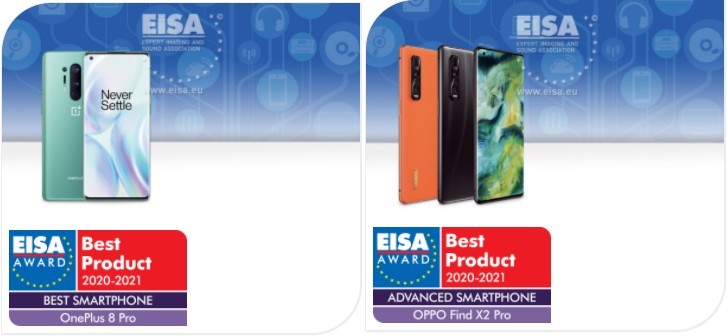 Oppo, Huawei, Samsung'un Telefonları EISA 2020-2021 Ödüllerini Kazandı